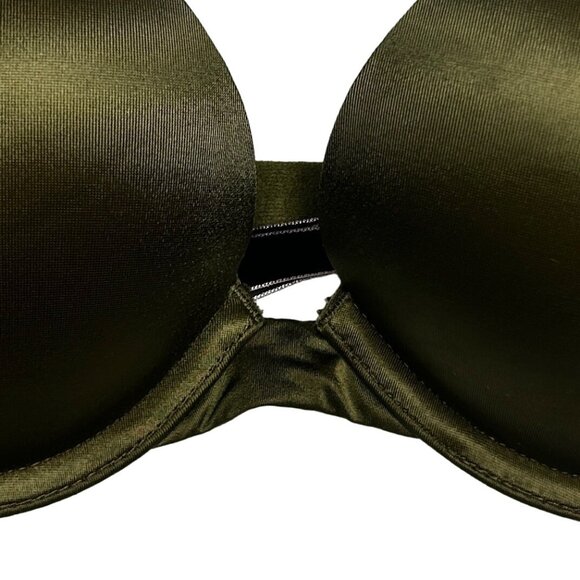 Victoria's Secret 32B Bombshell Push Up Bra Front Straps Olive Green Support - Picture 6 of 14